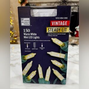 HOME ACCENTS 150 "VINTAGE" WARM WHITE LED STEADY LIT LIGHTS "Weddings" Christmas